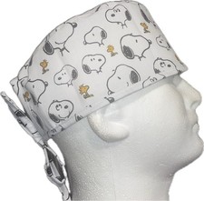 Peanuts Snoopy  Woodstock White Scrub Hat Chemo Cap