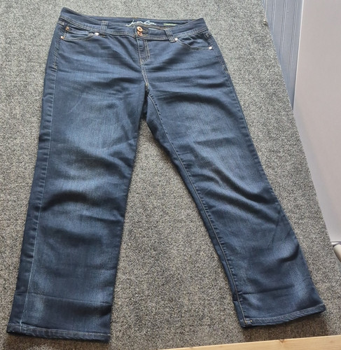INC Denim Women's Straight Leg Jeans Size 10 Dark Wash Blue Stretch 5-Pocket