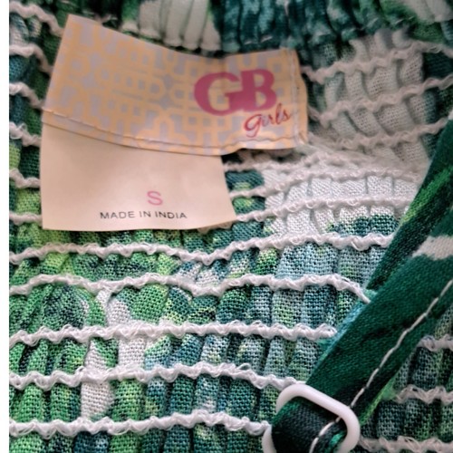 GB Girls Green And Pink Floral Sundress With Spaghetti Straps Size Small - Picture 8 of 10