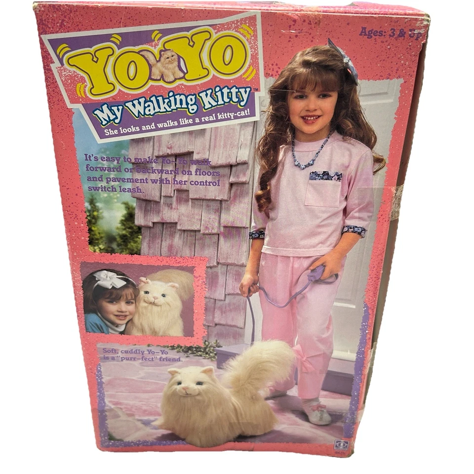 Vintage Yo-Yo My Walking Kitty Kenner 1987 Battery Operated Plush Cat NIB - Image 2 of 4