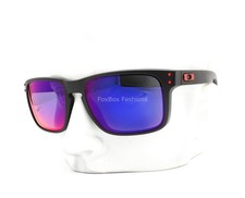 Oakley Holbrook Sunglasses OO9102-3655 Matte Black Positive Red Iridium w/Pouch