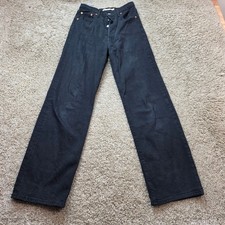 Levi's Premium Ribcage Straight Ankle Jeans Womens 26 Black Outdoor Casual