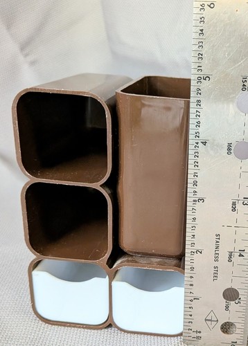 Vintage 1970s HOF Plastic Desk Office Organizer Pencil Caddy Brown #7412 4.5” - Picture 13 of 14