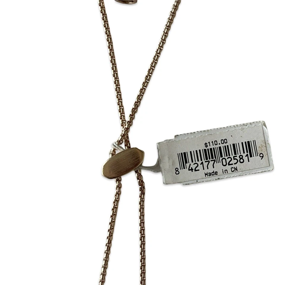 Collar Kendra Scott Tegan Circle Y Tono Oro Rosa Minimalista Longitud Ajustable Foto 3 de 4