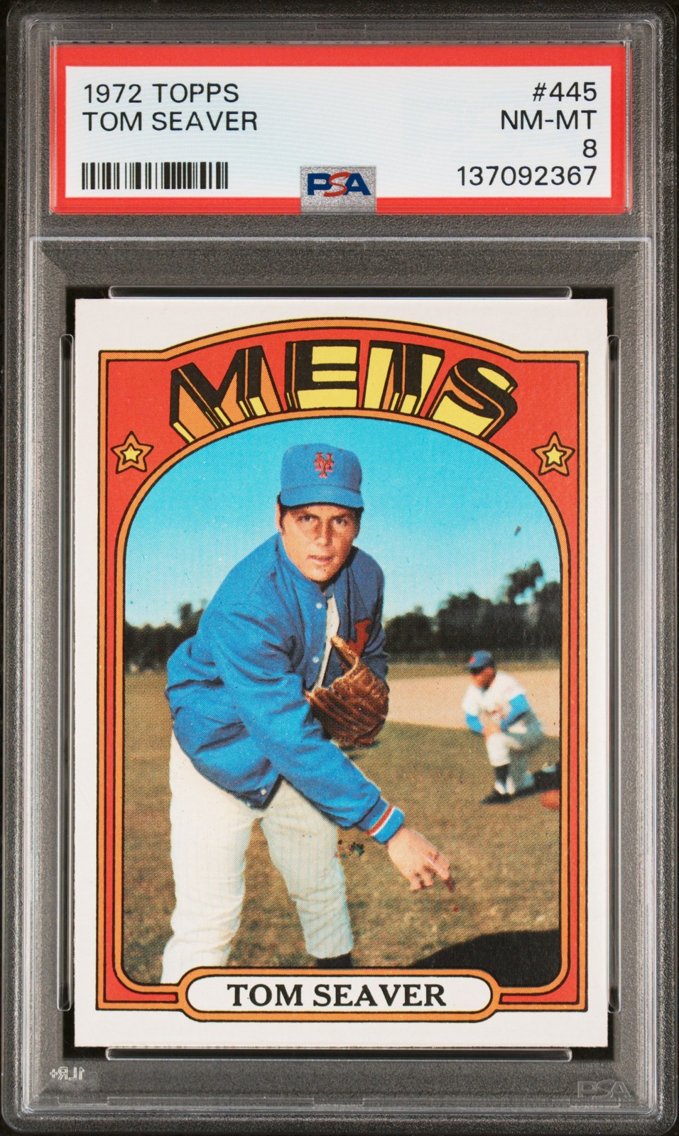 1972 TOPPS #445 TOM SEAVER PSA 8