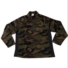 Starter Camouflage Fleece Sweater Men's Large Long Sleeve 1/4 Zip Pull Over