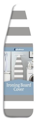 Whitmor Ironing Board Cover with Pad, Paloma Gray Stripe, Stripe 