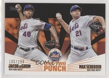 2023 Topps Series 1 One-Two Punch Black 105/299 Jacob deGrom Max Scherzer f7x