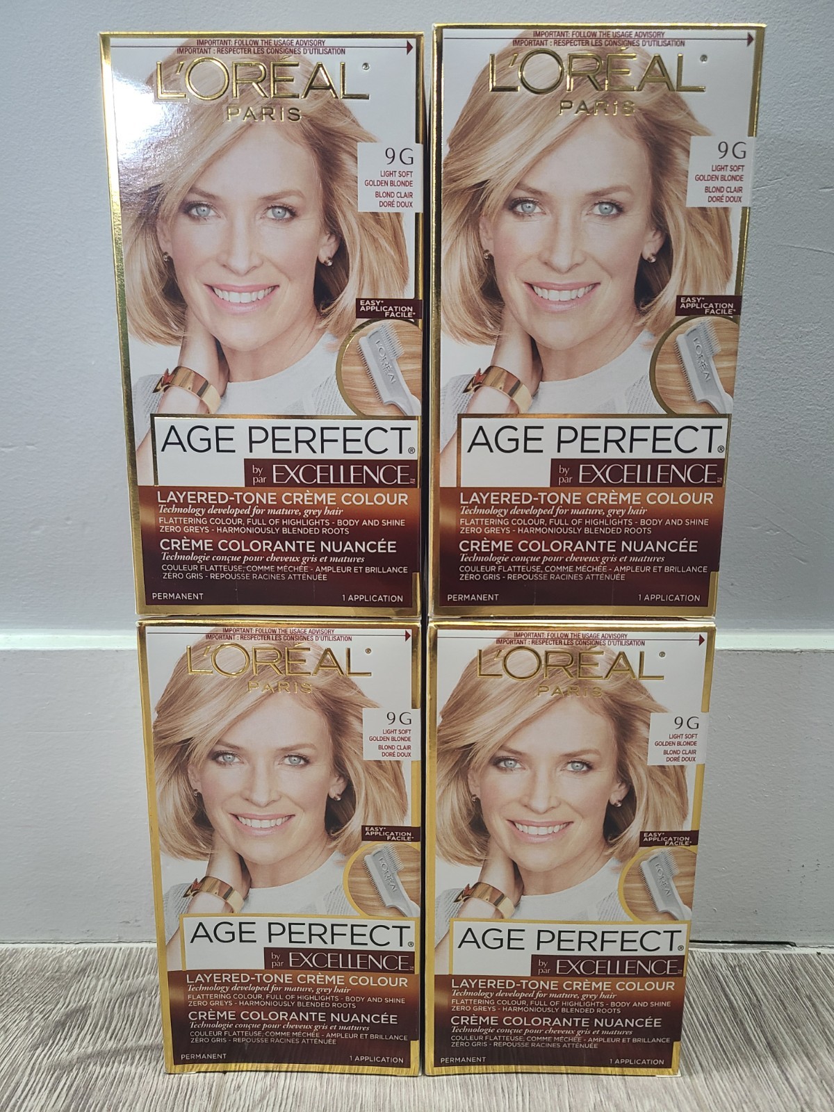 4 x L'oreal Paris Age Perfect Excellence 9G Light Soft Golde