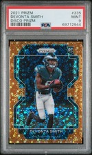 2021 Panini Prizm #335 Devonta Smith Disco Prizm PSA 9 Rookie RC
