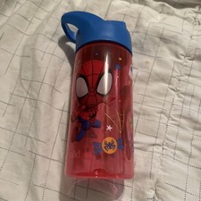 Marvel Spidey Sip Water Bottle w/Carry Loop 16 oz Sippy Cup Disney