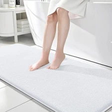 OLANLY Thick Memory Foam Bath Mat Rug 70x24, Extra Soft Absorbent Bathroom Ru...