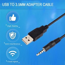 3.5mm AUX Audio To USB 2.0 Male Charge Cable Adapter For Car MP3 , .;'/ A0L4