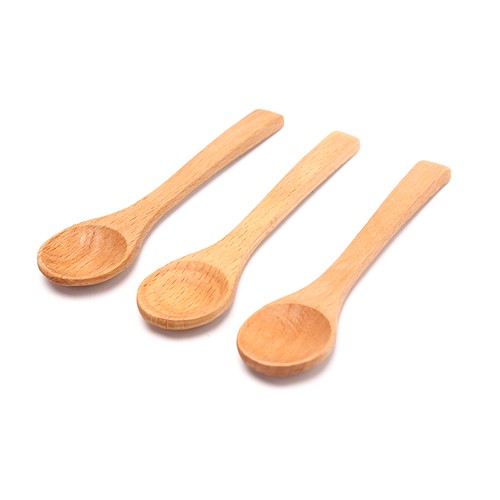 1X Wooden Round Bamboo Spoon Soup Tea Coffee Salt Spoon Kitchen Tools Cutlery!