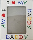Vintage I Love My Daddy Crayon Look Ceramic Picture Frame 4 X 6Photo Colorful — photo 1
