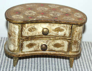 Vintage FLORENTINE Jewelry Box NICE FOR DOLL TOO! Lot JK