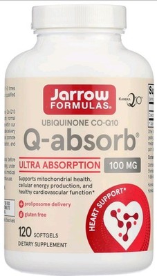 Jarrow Formulas Ubiquinone Q-absorb ULTRA ABSORPTION 100mg 120 Softgels Ex 03.27