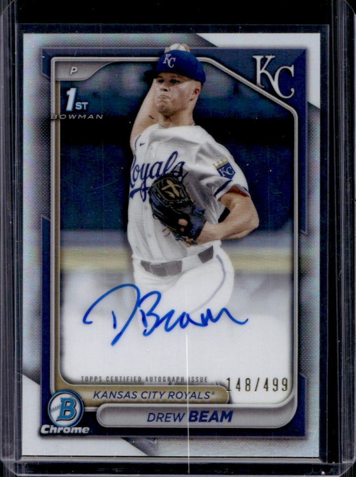 2024 Bowman Draft Drew Beam Chrome Auto Refractor 1st Prospect #/499 Royals