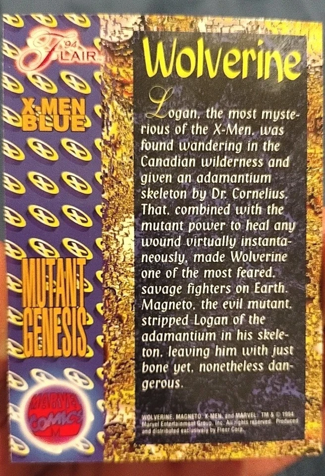 1994 FLAIR WOLVERINE! Double Thickness Card 100% MINT CONDITION 1-0WNER X-Men BL - Image 4 of 4