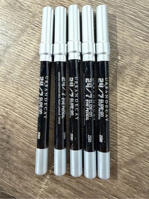 5 x Urban Decay 24/7 Glide-On Eye Pencil Bundle in Zero (Black) NEW