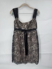 Jessica McClintock Y2K Lace Mini Dress Women 4 Black Lace Babydoll Whimsigoth