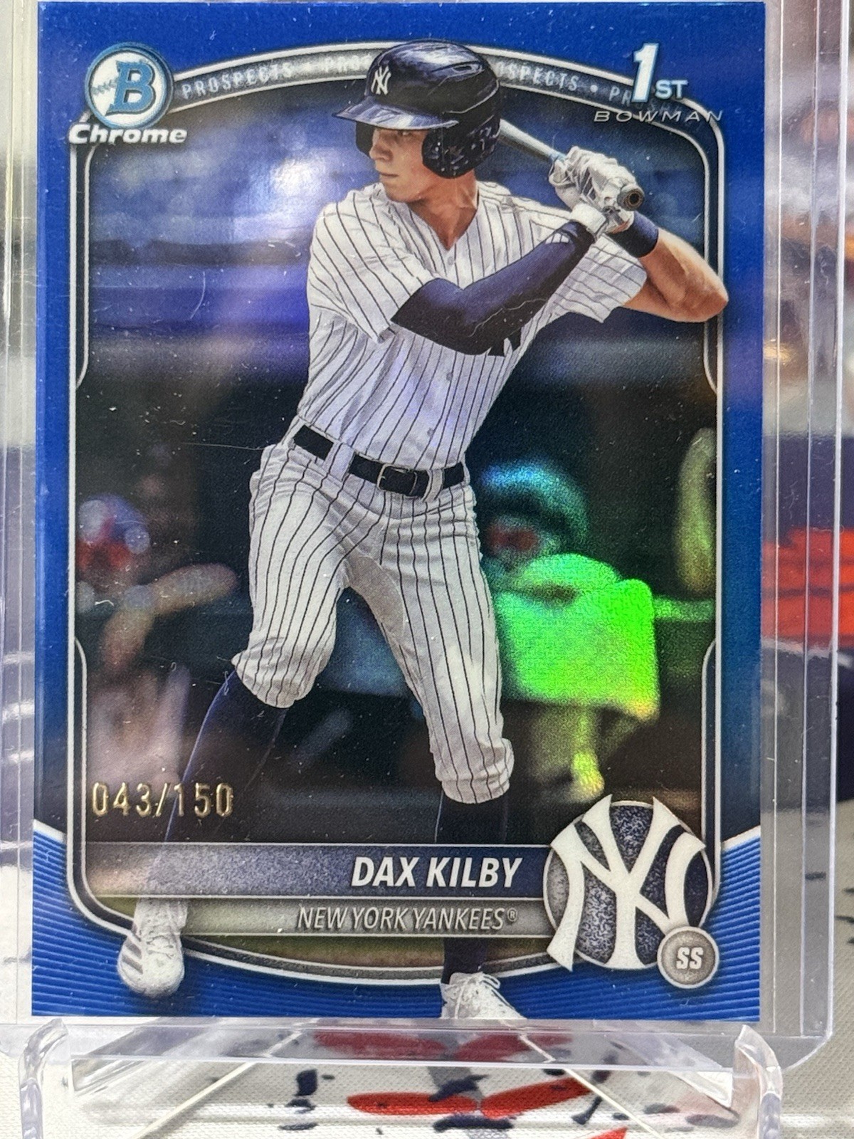 Dax Kilby 2025 Bowman Chrome Draft BDC-146 Blue 043/150 Yankees
