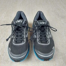 GDEFY Gravity Defyer Mighty Walk Sneakers Men Size 9.5 Black Blue Comfort Shoes 