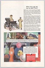 Monsanto Vintage Magazine Print Ad Rubber Chemicals Plastics 1940s