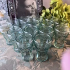 Vtg Set of 15 Coca-Cola Green Glass Shot Glasses – 6 oz – 3” Contour Style 1990s