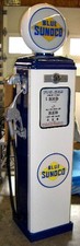 NEW BLUE SUNOCO REPRODUCTION REPLICA GAS PUMP - WHITE AND BLUE -FREE SHIPPING*