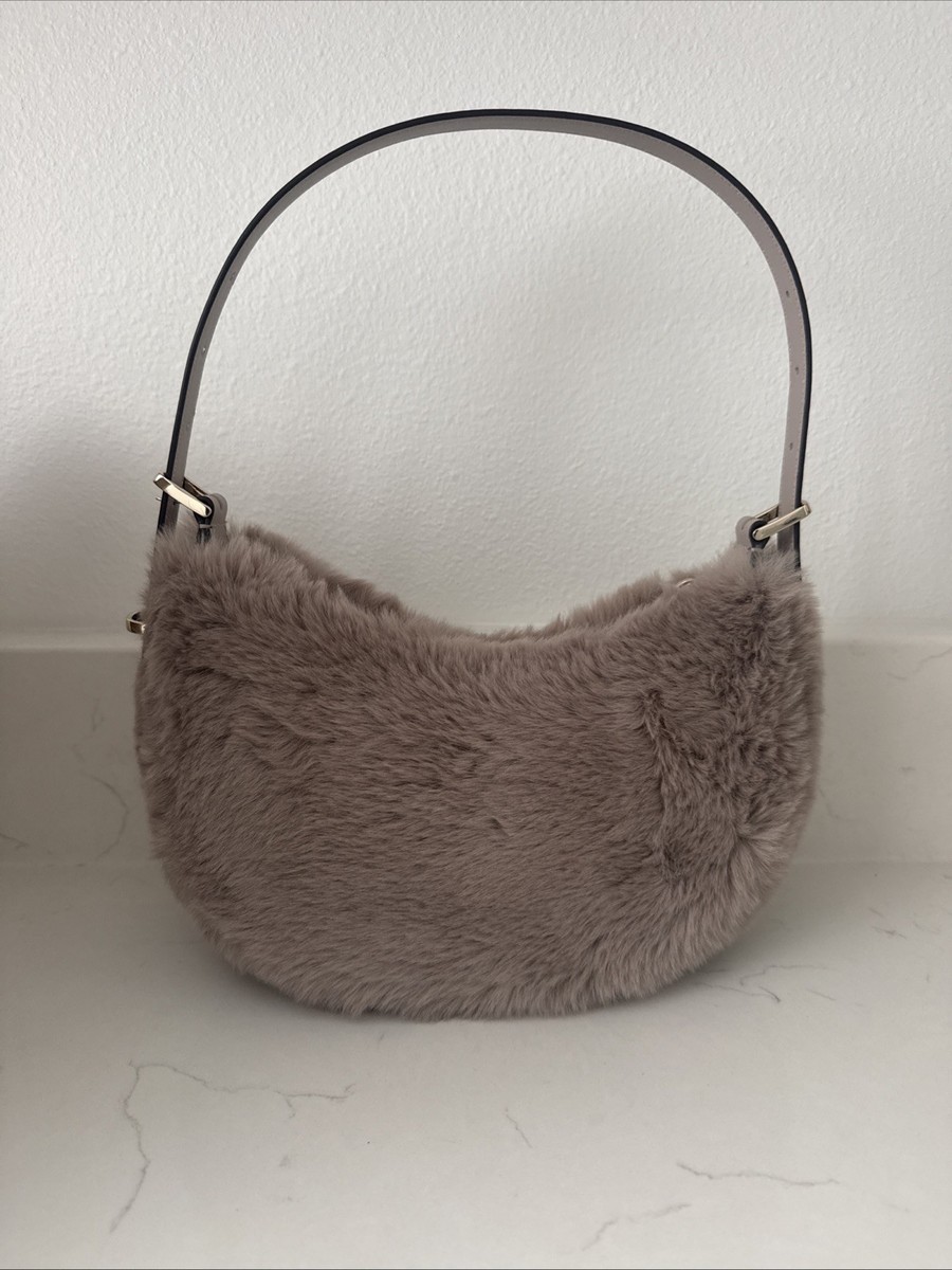 NWT - Kate Spade Nova Faux Fur Small Crescent Shoulder Bag (in Box