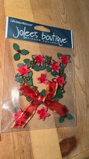 Rare  Only 1. Jolee  s Boutique Christmas Holiday Holly Wreath Door Mantel Decor