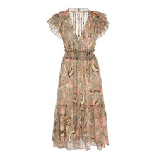 ULLA JOHNSON Cicely Silk Blend Dress in Ivory 0