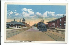 Post Card Postcard Dekalb Illinois Ill Il Chicago Northwestern Depot