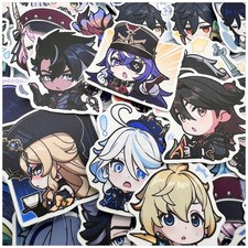 Genshin Impact 70 Chibi Stickers, 13 Different Set, No Repeat, Matte White,