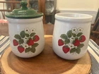 A vintage McCoy Pottery 'Strawberry Fields' ceramic canister and Crock