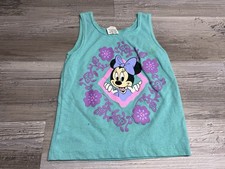 Vintage 90s Minnie Mouse Tank Top Disney Toddler Size 4T Floral Cartoon Print