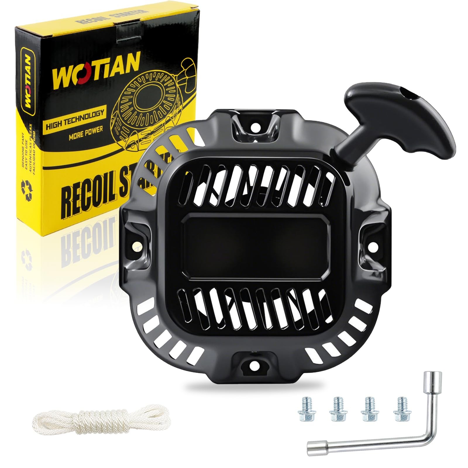 WOTIAN Pull Start Assembly Compatible with Generac 196cc 208cc 212cc, Black 