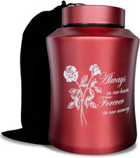 Large Cremation Urns for Adult Human Ashes, up to 160 Lbs Decorative Urn with Fl