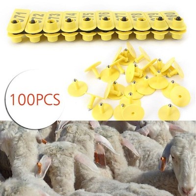 TPU Ear Number Plate Sheep Goat Pig Cattle Cow Livestock 001-100 Farm Animal 100PCs