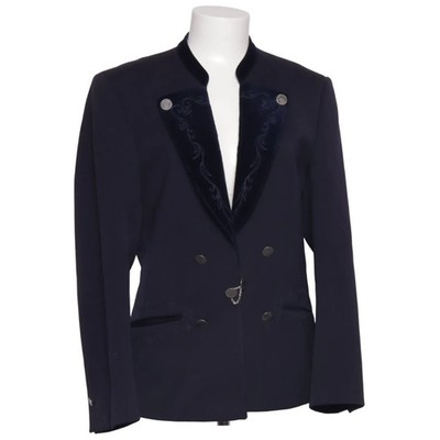 Kleider Mair, Blazer, Größe: 50, Blau, Viskose/Wolle, Nadelstreifen, Damen #bcE