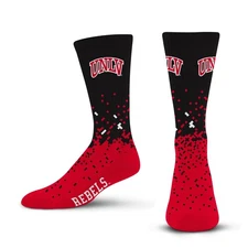 NCAA UNLV Rebels Spray Zone Crew Socks Team Color Large - For Bare Feet