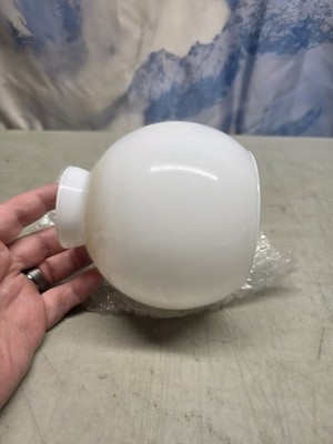   Vtg 4.75'' White Glass Globe Chimney Gasolier Light Shade Swag Lamp 2.25 Rim