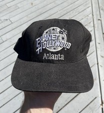 NWT Vintage Planet Hollywood Atlanta Faded Snap back Hat 90s Black