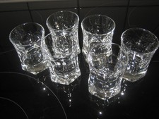 6 Schnapsgläser, schlicht, Boden 6-eckig