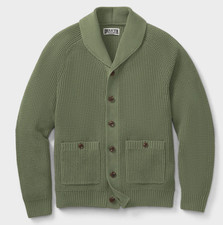 HOT SELLING DU.LUTH Men's Burly Retirement Shawl Collar Waffle Cardigan, Rosemar