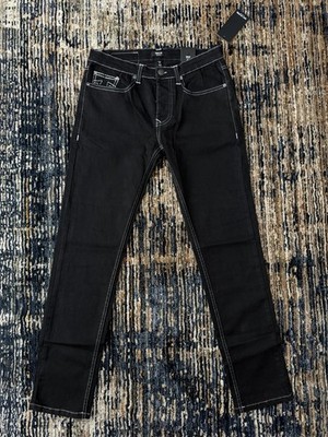 True Religion Rocco Jeans Black Skinny/Slim Fit Stretch New With