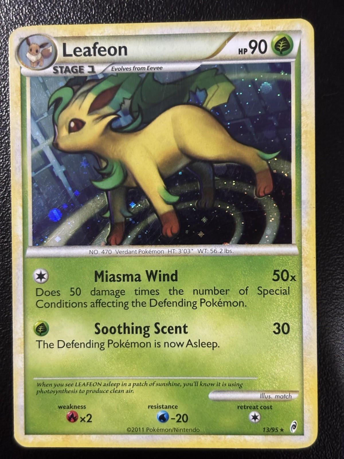 Leafeon 13/95 Cosmos Holo Rare Call of Legends Pokemon MP