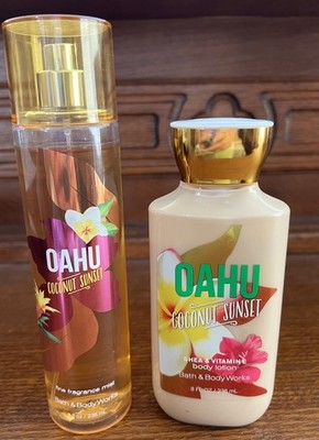 SET Bath & Body Works Oahu Coconut Sunset Fine Fragrance Mist and lotion