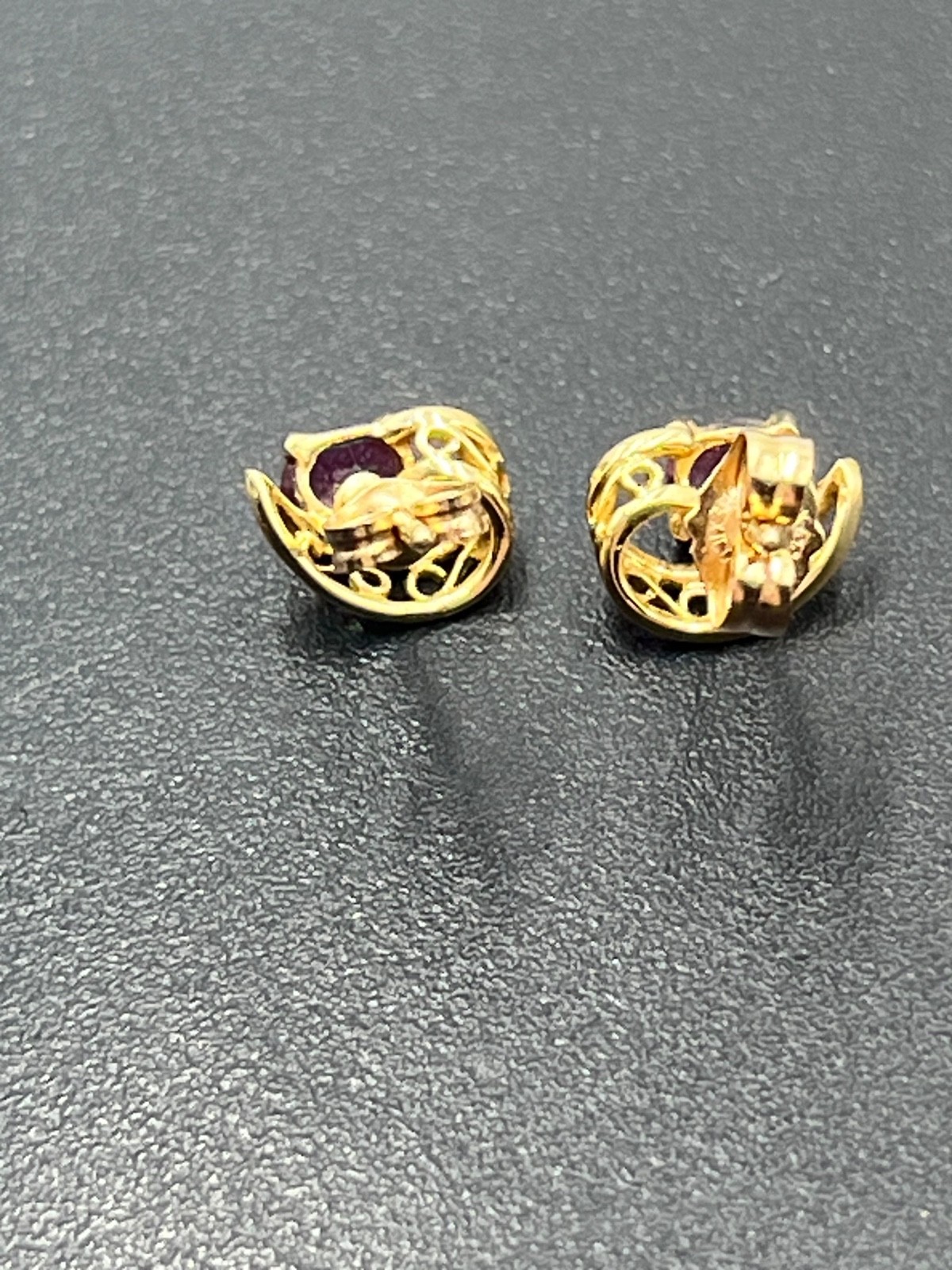 14k Solid Yellow Gold Genuine Oval Ruby Filigree … - image 15